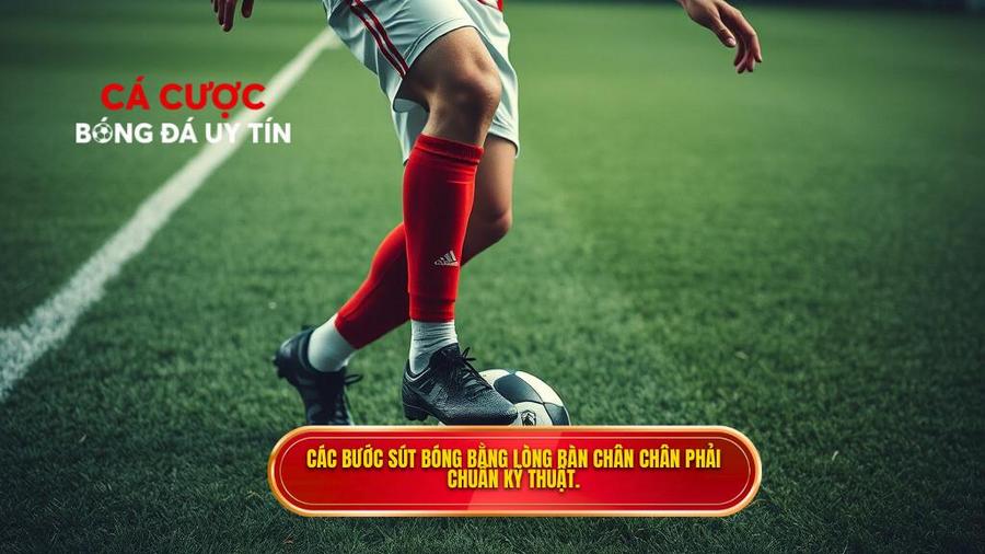 Phân tích chi tiết các bước thực hiện kỹ thuật sút bóng bằng lòng bàn chân phải